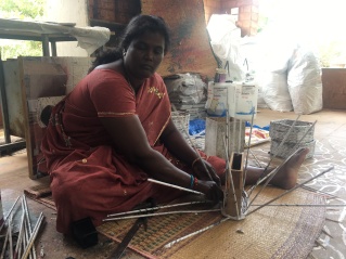 Women crafting baskets at Wellpaper